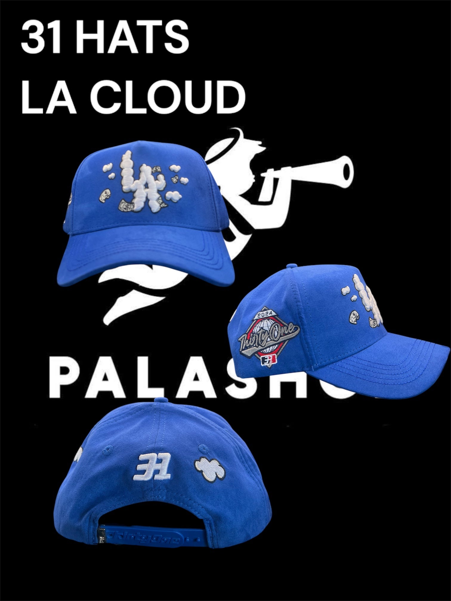31 Hats LA clouds Azul