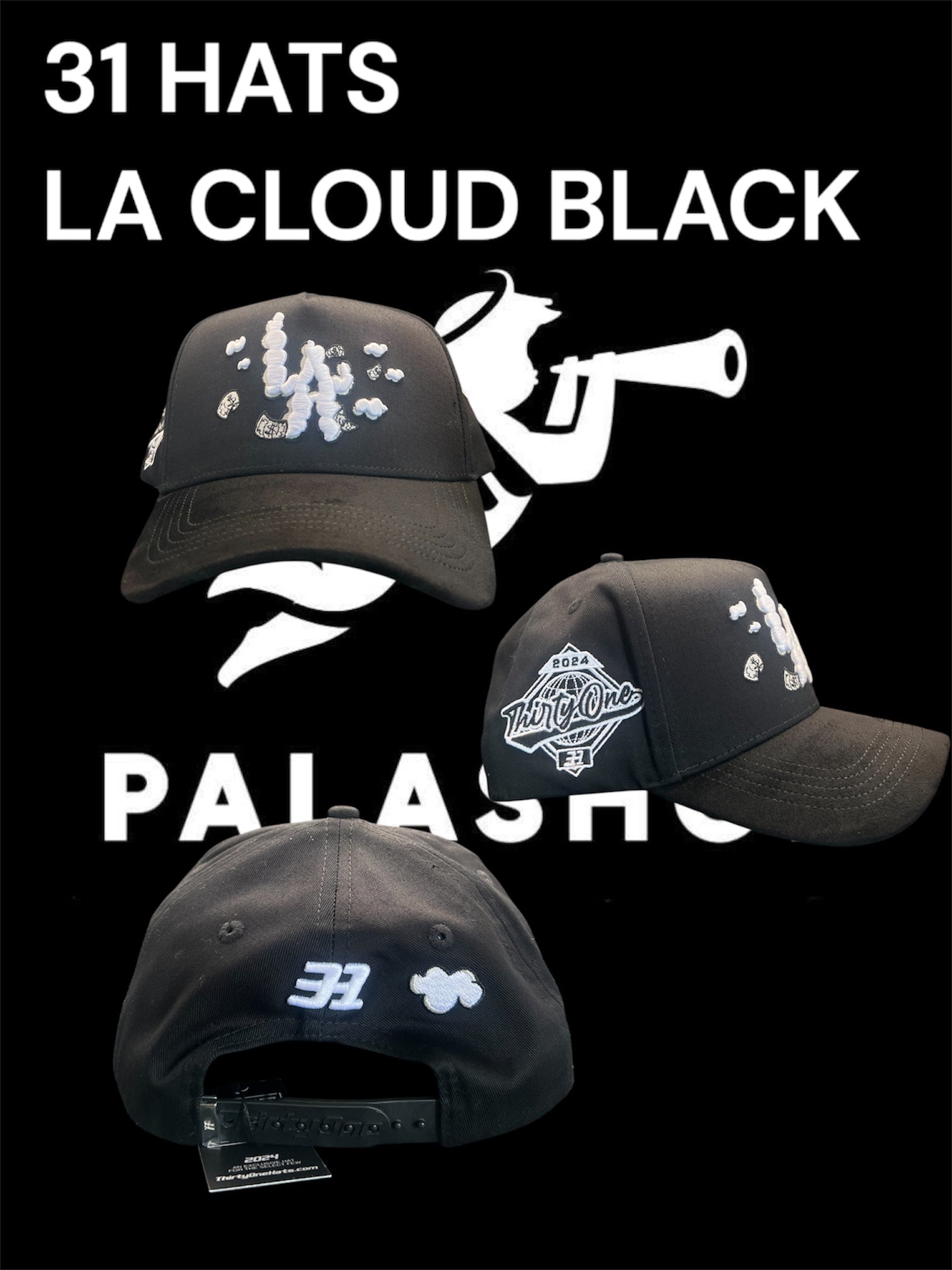 31 Hats LA clouds Negro