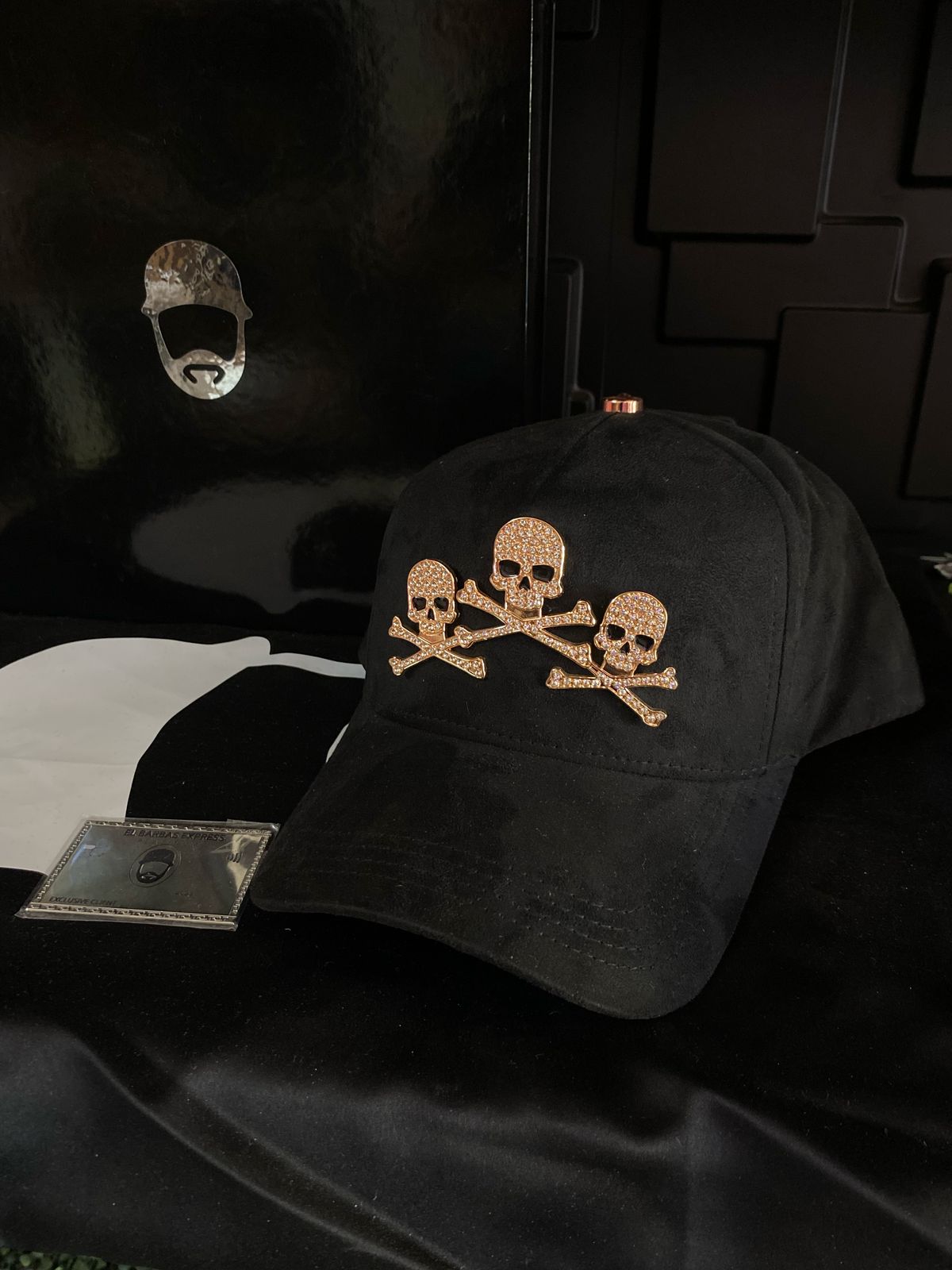Barbas Hats de 24 Kilates Rose Gold Skull