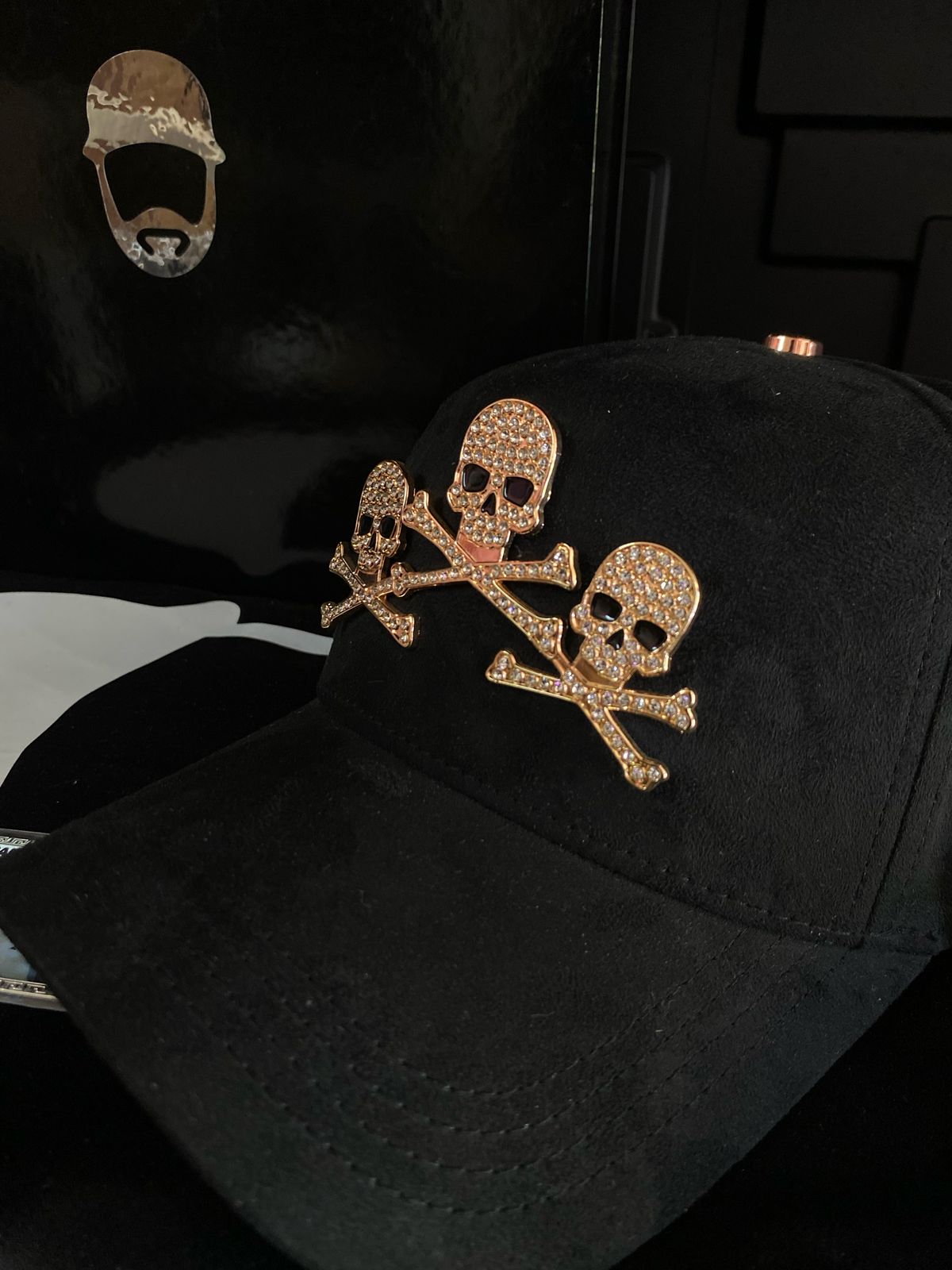 Barbas Hats de 24 Kilates Rose Gold Skull